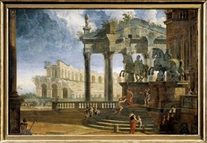 Palazzo del Campidoglio, dipinto da G.P. (workshop of) Pannini or Panini