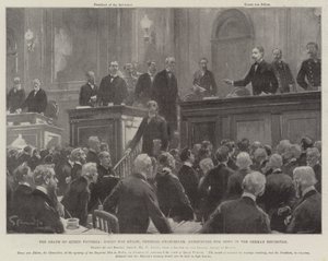 La morte della regina Vittoria, il conte von Bulow, cancelliere imperiale annuncia la notizia nel Reichstag tedesco da G.S. Amato