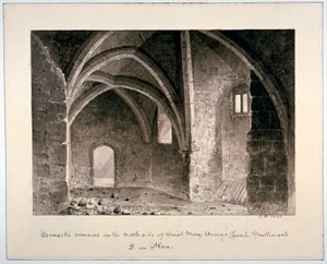 Resti monastici sul lato nord della chiesa di St Mary Overy, Southwark, Londra, 1835