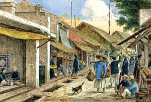 Artigiani in un villaggio annamita, c.1900 (illustrazione) da G. Dascher