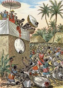 Sacrifici umani in Africa, c.1900 (illustrazione) da G. Dascher