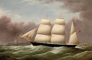 La barca Alfred Hawley al largo delle Skerries sulla sua strada verso Liverpool