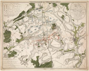 Mappa della Battaglia di Waterloo, 1815