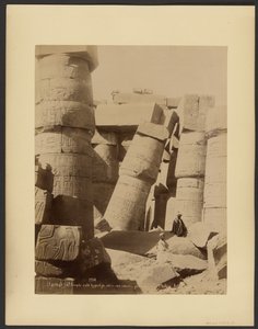 (Karnak) Gd. Tempio, sala ipostila, interno, colonna pendente