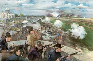 La battaglia prima di Caloocan, 10 febbraio 1899 - Vista dalla chiesa cinese da G. W. Peters