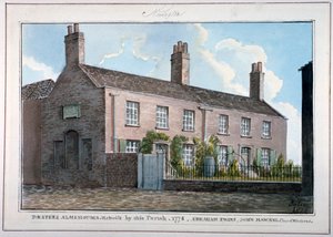 Case di riposo dei Drapers, New Kent Road, Southwark, Londra, 1825 da G Yates