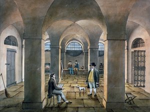 Vista interna della prigione di Horsemonger Lane, Union Road, Southwark, Londra da G Yates