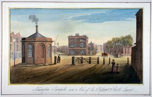 Newington Turnpike su Newington Causeway, Southwark, Londra, 1825 da G Yates