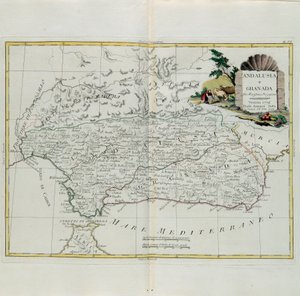 Andalusia e Granada, incisione di G. Zuliani tratta dal Tomo I del Nuovissimo Atlante pubblicato a Venezia nel 1776 da Antonio Zatta, Collezione Privata da G. Zuliani