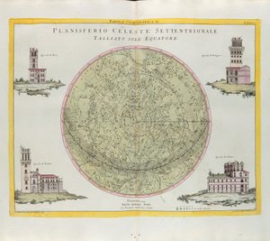 Tavola cosmografica del Planisfero Celeste Settentrionale tagliato all