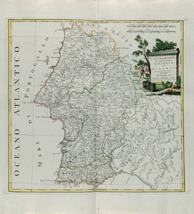Estremadura del Portogallo Alentejo o Algarve, incisione di G. Zuliani tratta dal Tomo I del Nuovissimo Atlante pubblicato a Venezia nel 1776 da Antonio Zatta, Collezione Privata da G. Zuliani