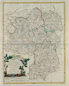 Governanze di Berri, Nivernois, Marche, Borbone e Alvernia, incisione di G. Zuliani tratta dal Tomo I del Nuovissimo Atlante pubblicato a Venezia nel 1776 da Antonio Zatta, Collezione Privata da G. Zuliani