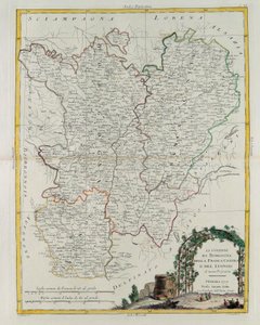 Governanze di Borgogna, Franca Contea e Lione, incisione di G. Zuliani tratta dal Tomo I del Nuovissimo Atlante pubblicato a Venezia nel 1777 da Antonio Zatta, Collezione Privata da G. Zuliani