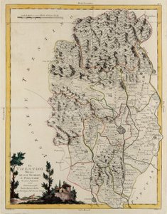 Territorio dello Stato del Veneto: area di Vicenza divisa nei suoi vescovati e magistrature, incisione di G. Zuliani tratta dal Tome II del "Nuovissimo Atlante" pubblicato a Venezia nel 1782 da Antonio Zatta, Collezione Privata da G. Zuliani