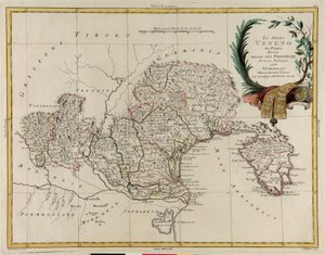 Territorio dello Stato del Veneto, diviso nelle sue Province, incisione di G. Zuliani tratta dal Tomo II del "Nuovissimo Atlante" pubblicato a Venezia nel 1782 da Antonio Zatta, Collezione Privata
