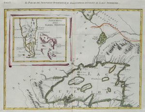 Terra degli Indiani Ottawa e Kilistine intorno al Lago Superiore e un supplemento della Florida orientale, incisione di G. Zuliani tratta dal Tomo I del "Novissimo Atlante" pubblicato a Venezia nel 1778 da Antonio Zatta, Collezione Privata da G. Zuliani