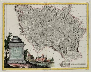 Territorio di Firenze, incisione di G. Zuliani tratta dal Tome II del "Nuovissimo Atlante" pubblicato a Venezia nel 1783 da Antonio Zatta, Collezione Privata da G. Zuliani