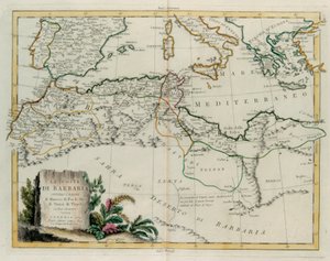 La Costa dei Barbari o I Regni di Marocco, Fez, Algeria, Tunisia e Tripoli con i paesi circostanti, incisione di G. Zuliani tratta dal Tomo IV del "Novissimo Atlante" pubblicato a Venezia nel 1784 da Antonio Zatta, Collezione Privata da G. Zuliani