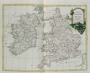 I Regni di Inghilterra e Irlanda, incisione di G. Zuliani tratta dal Tomo I del Nuovissimo Atlante pubblicato a Venezia nel 1776 da Antonio Zatta, Collezione Privata da G. Zuliani