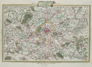 La pianta di Parigi, Le Governanze di Francia e Orleans, incisione di G. Zuliani tratta dal Tomo I del Nuovissimo Atlante pubblicato a Venezia nel 1776 da Antonio Zatta, Collezione Privata
