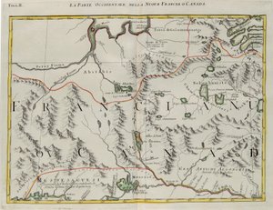 La parte occidentale della Nuova Francia o Canada, incisione di G. Zuliani tratta dal Tomo I del "Nuovissimo Atlante" pubblicato a Venezia nel 1778 da Antonio Zatta, Collezione Privata da G. Zuliani