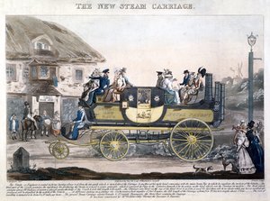 La nuova carrozza a vapore, incisa da Henry Pyall (1795-1833) 1827 da G. after Morton
