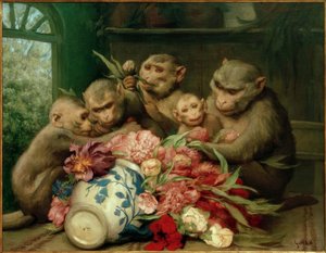 Botanico (Scimmie con vaso di fiori)