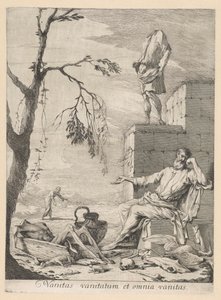 Filosofo in lutto circondato da simboli di vanità da Gabriel Ehinger
