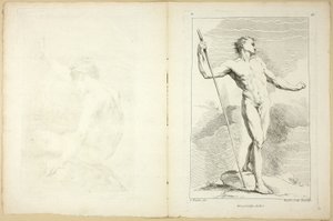 Figura (recto e verso), dal Seconde livre de figures d’Academies gravées en Partie par les Professeurs de l’Académie Royale da Gabriel Huquier