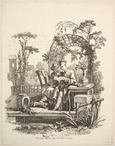 Uomo e donna che leggono, ca. 1742