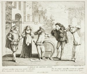 Piatto dal Livre de Scènes Comiques da Gabriel Huquier