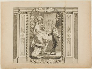 Théatre Italien, frontespizio del Livre de Scenes Comiques da Gabriel Huquier