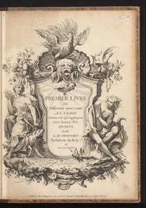 Frontespizio per una serie di sei ornamenti Diversi disegni per praticanti delle belle arti, primo libro (titolo della serie) da Gabriel Huquier