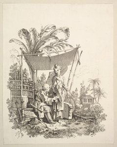 Donna che mostra curiosità a un soldato, ca. 1742