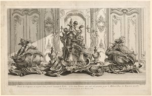 Opere di Juste-Aurèle Meissonier: Progetto scultoreo in argento per un grande centrotavola e due zuppiere eseguite per Sua Signoria il Duca di Kingston