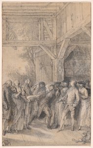 Contadino che chiede il permesso di sposare la figlia di un nobile da Gabriel Jacques de Saint Aubin