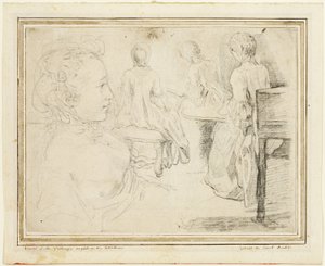 Quattro visioni di una giovane donna da Gabriel Jacques de Saint Aubin