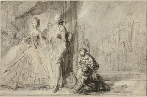 La passeggiata sul boulevard da Gabriel Jacques de Saint Aubin
