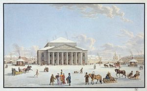 Veduta del Teatro Bolshoi a San Pietroburgo, inizio XIX secolo