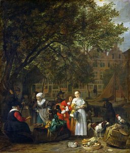 Un mercato delle erbe ad Amsterdam da Gabriel Metsu