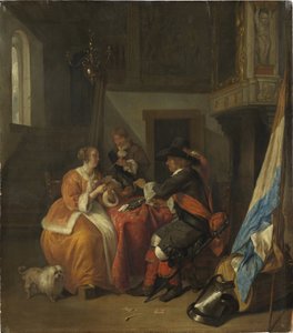 Un gioco di carte da Gabriel Metsu