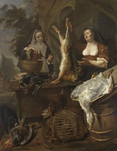 Donna che vende giochi da una bancarella da Gabriel Metsu