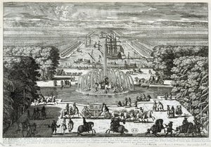 La vasca di Apollo nei giardini del castello di Versailles - di Perelle, fine XVII secolo da Gabriel Perelle
