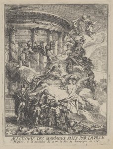 Allegoria dei matrimoni fatti dalla città di Parigi alla nascita del Duca di Borgogna, 1751 da Gabriel de Saint Aubin