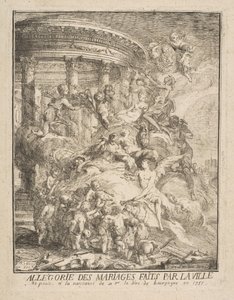Allegoria dei matrimoni fatti dalla Città di Parigi alla nascita del Duca di Borgogna, 1752 da Gabriel de Saint Aubin