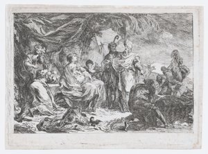 Labano alla ricerca dei suoi Dei Domestici, ca. 1753 da Gabriel de Saint Aubin
