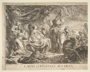 Laban cerca i suoi dei da Gabriel de Saint Aubin