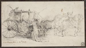 Parigi accoglie Cristiano VII da Gabriel de Saint Aubin