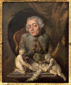 Ritratto di un artista gobbo. Dipinto di Gabriel Jacques de Saint Aubin, arte francese del XVIII secolo. Museo delle Belle Arti di Rouen