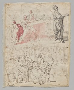 Scena teatrale (recto) da Gabriel de Saint Aubin